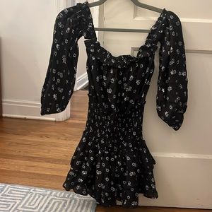 Black floral romper